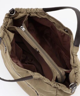 Y'SACCS 【Y’SACCS vous et】サイドギャザー2WAYトート Mサイズ カーキ