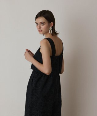 GRACE CONTINENTAL カットジャガードサロペット ブラック