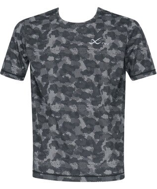 CW-X 【MEN】 CW-X トップス 【薄軽ランニングシャツ】 半袖 3分袖 Ｕネック 吸汗速乾性(本体) メンズ DLO155 /ワコール ブラックスペシャル