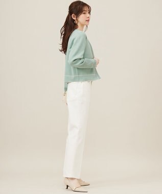 ANY SIS 【アンサンブル対応】バイカラーニット カーディガン ミント×オフ