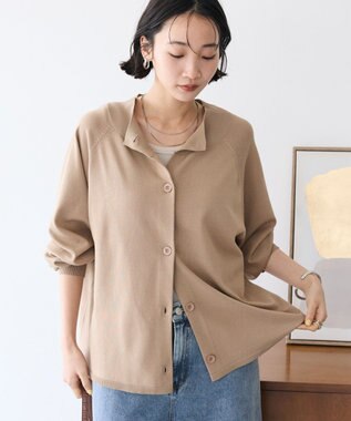 CRAFT STANDARD BOUTIQUE 洗える/UVカット/毛玉軽減 ファンクショナルニットカーディガン Beige