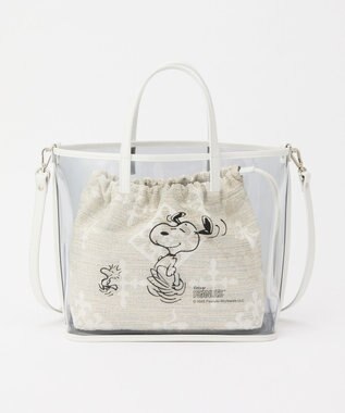 russet 【PEANUTS×russetコラボ第三弾】クリアトート×巾着セットバッグ(CE-1592) Tweed