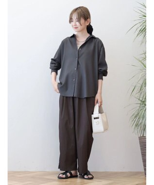 AMERICAN HOLIC イージーケアバックタックシャツ Charcoal Gray