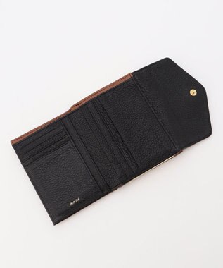 UNBILLION ペルケ perche トリミング配色外ガマ二つ折り財布 ミックスブラック