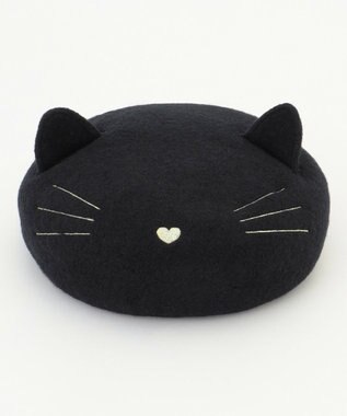 ANY KIDS ネコ耳つきベレー帽 ブラック