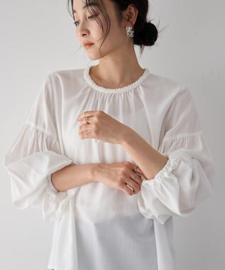 YECCA VECCA ブレードトリミングブラウス White