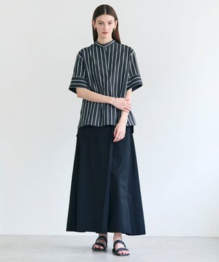 BEIGE， YANN / ラップタック フレアスカート Black