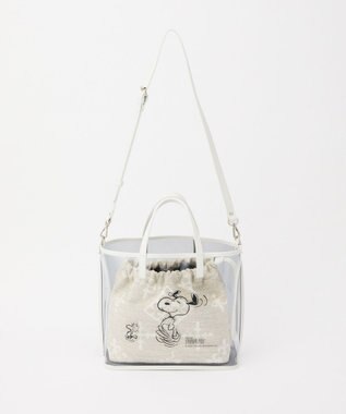 russet 【PEANUTS×russetコラボ第三弾】クリアトート×巾着セットバッグ(CE-1592) Tweed