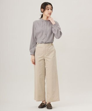 J.PRESS LADIES 【洗える】ハイブリッドAIRDUROY ワイド パンツ ベージュ系