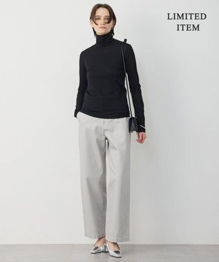 ICB 【WEB限定】 コットンレーシージャガード ハイネックカットソー ブラック