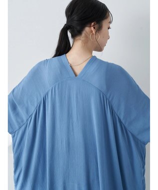 earth music&ecology レーヨンビッグシャツチュニック Sax