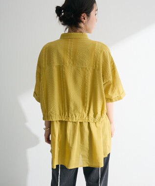 Green Parks Ｉ　ＳＥＴ２点　ギャザーシャツ＋布帛インナー Pistachio