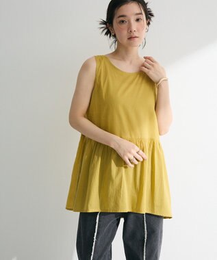 Green Parks Ｉ　ＳＥＴ２点　ギャザーシャツ＋布帛インナー Pistachio