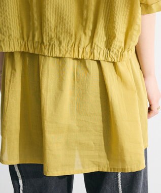 Green Parks Ｉ　ＳＥＴ２点　ギャザーシャツ＋布帛インナー Pistachio