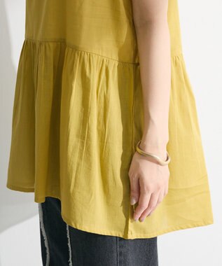 Green Parks Ｉ　ＳＥＴ２点　ギャザーシャツ＋布帛インナー Pistachio