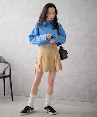 WEGO カーゴチノプリーツスカパン ベージュ