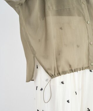 Green Parks 表面感裾ドロストシャツ Khaki