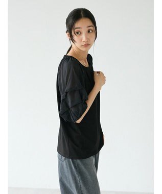 CRAFT STANDARD BOUTIQUE ホイップスリーブブラウス Black