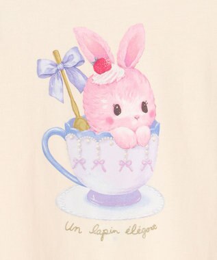 ANY KIDS アニマルモチーフ長袖Tシャツ エクリュ×うさぎ