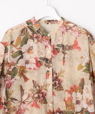 自由区 S ボタニカルプリント ワンピース ライトベージュ系