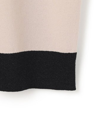 23区 S 【WEB&一部店舗限定/洗える】レーヨンポリエステルストレッチ 半袖 カーディガン ベージュ×ブラックラメ