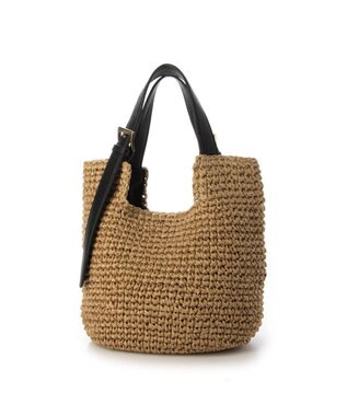 UNBILLION cachecache ベルトハンドルベーシック手編みトートバッグ ブラック