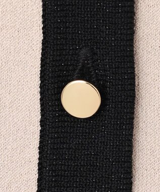 23区 S 【WEB&一部店舗限定/洗える】レーヨンポリエステルストレッチ 半袖 カーディガン ベージュ×ブラックラメ