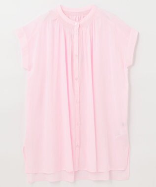 ANY 【洗える】シャーリングチュニック ブラウス ピンク系