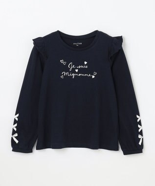 ANY KIDS 【WEB限定】7daysプリントTシャツ ネイビー×ロゴリボン
