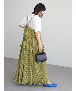 Green Parks ・Ｐｅｔｉｔ　Ｆｌｅｕｒ　カラーギンガムキャミワンピ Lime Green