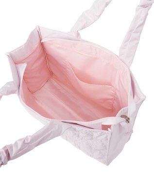 Maison de FLEUR ギャザーハンドルリボンキルティングトート Pink