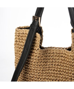 UNBILLION cachecache ベルトハンドルベーシック手編みトートバッグ ブラック