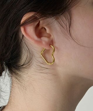 Phoebe 【金属アレルギー対応】グロウハートフープワンタッチピアス　ゴールド/ステンレス ゴールド