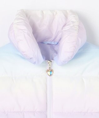 ANY KIDS 【フード取り外し/洗濯機可能】中綿フリル リボンコート レインボー