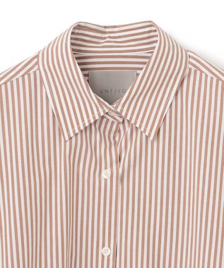 UNFILO オーバーシャツ ブラウンストライプ