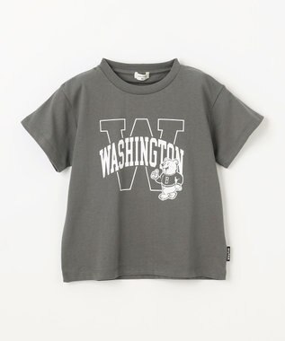 ANY KIDS ロゴプリント 半袖Tシャツ チャコール