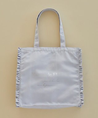 Maison de FLEUR サテンフリルスクエアトートバッグ Light Blue