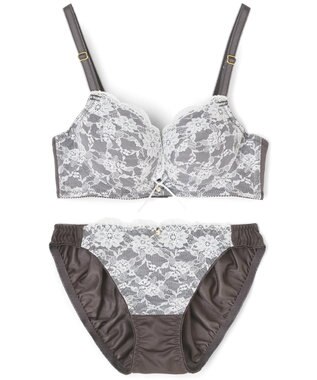 San-ai Resort（三愛水着楽園） 【northerly bra フィットシリーズ 脇胸すっきり】アミアゲレースアップ ブラジャー＆ショーツSet B～Fカップ