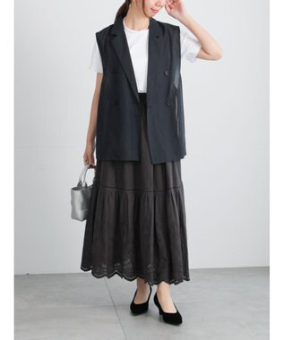 Te chichi サイドオープンライトジレ ネイビー