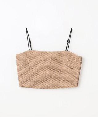 GRACE CONTINENTAL ニットライクレースビスチェ キャメル