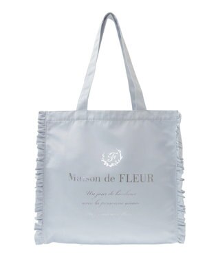 Maison de FLEUR サテンフリルスクエアトートバッグ Light Blue