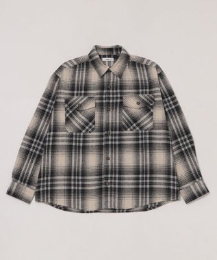 WEGO 【2025年秋冬新作/ユニセックス着用ITEM/SMLサイズ展開】ヘビーネルチェックシャツ（LS） 柄2