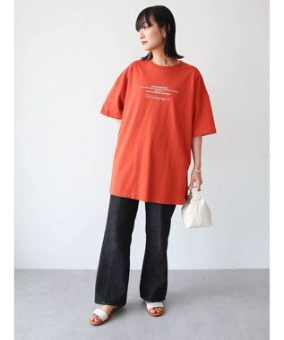 Green Parks バックフォトプリント半袖チュニック Orange