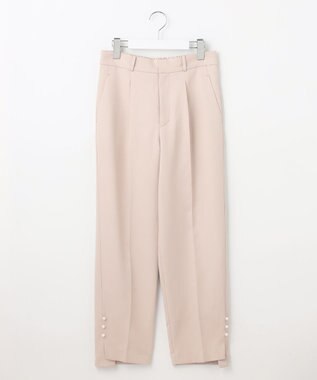 Feroux 【洗える】パールポイントテーパード パンツ ベージュ系