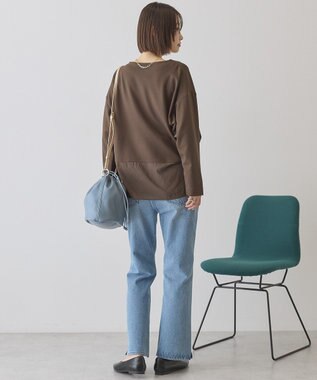 AMERICAN HOLIC Vネック裾異素材ポンチプルオーバー Brown