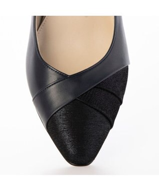 Riz raffinee <Riz raffinee>異素材ポインテッドトゥコンビパンプス ネイビー