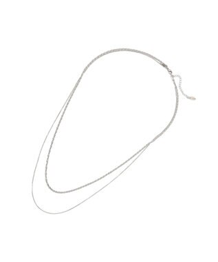 AMERICAN HOLIC 【ステンレス】モールライクチェーン２連ネックレス Silver