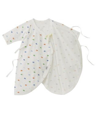 MIKI HOUSE HOT BISCUITS 肌着セット 通年用(総柄) ブルー