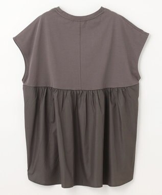 ANY L 【吸水速乾/シワになりにくい/アンチピリング】バックフレアフレンチスリーブカットソー ブラウン