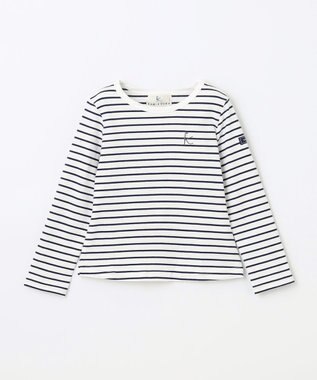組曲 KIDS 【110-140㎝】長袖ボーダー Tシャツ ネイビー×オフホワイト